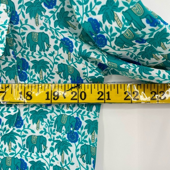 Vintage Schrader Elephant Palm Tree Button Front Short Sleeve Dress Sz 10 - Picture 6 of 8